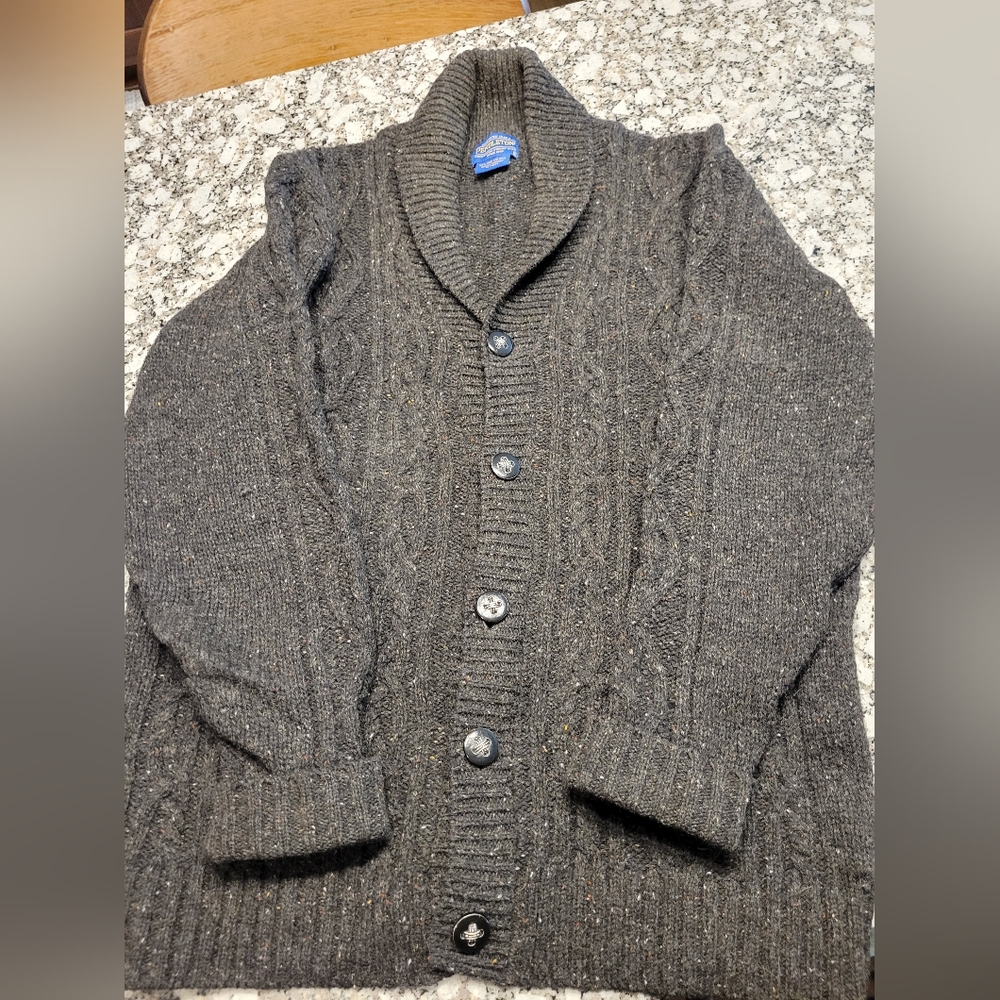 Men's Pendleton Gray Wool Cardigan